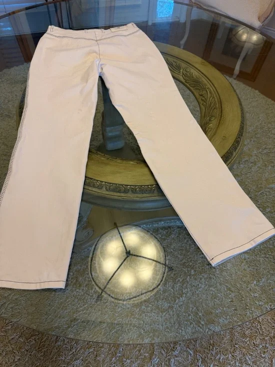 Escada Vtg Womens Suit EU 40 Cream Contrast Stitch Blazer Pants Quiet Luxury - Picture 8 of 16